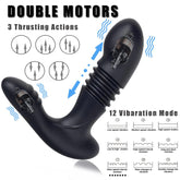 Vibrador retráctil para punto G con tapón anal prostático para hombre